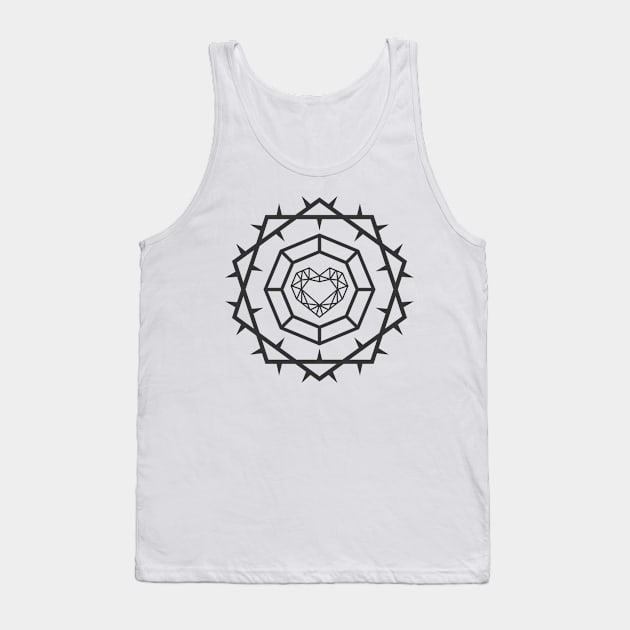 The love of God is inside a diamond, bordered with a crown of thorns Tank Top by Reformer